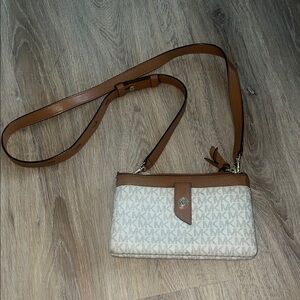 Michael Kors Tan and Cream Crossbody Bag